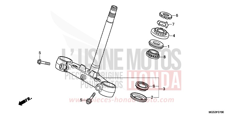 LENKSCHAFT von NC700X DCT DEGITAL SILVER METALLIC (NHA30) von 2013